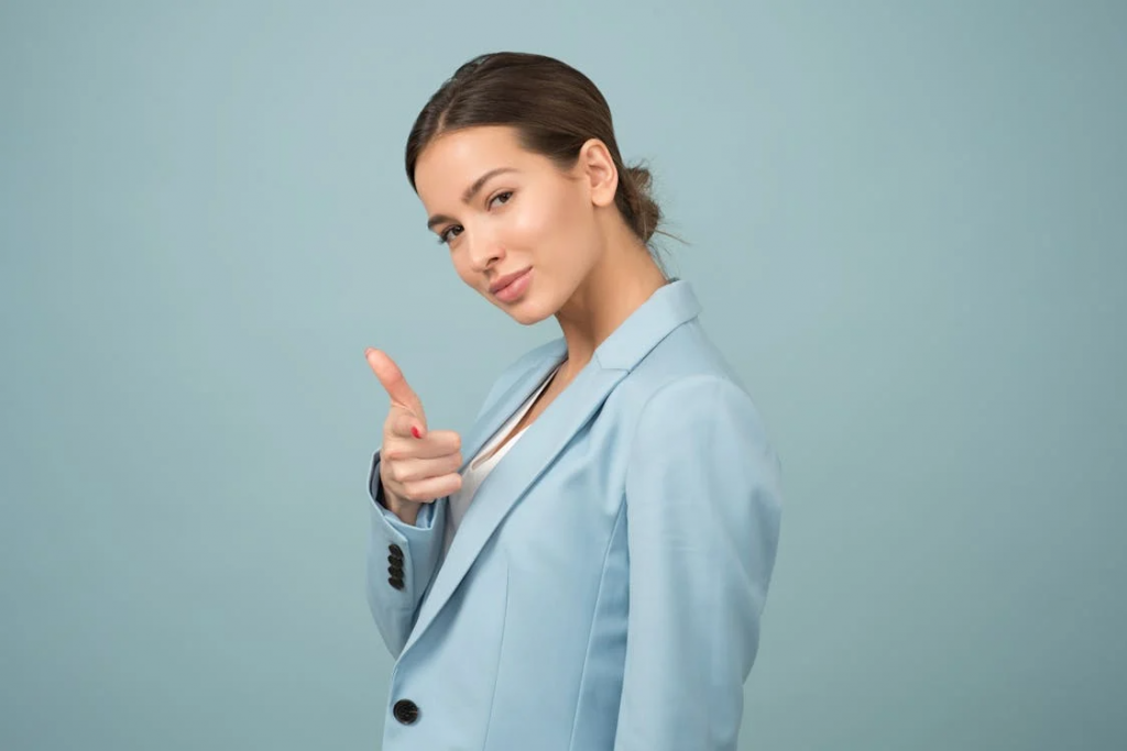 A woman looks confident in her life.